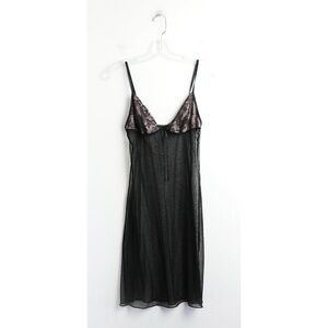 Women's Secret black mesh lingerie dress sheer gothic nighty babydoll S M slip